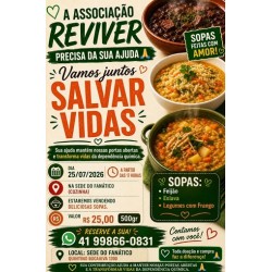 Associação Reviver promove ação beneficente no dia 25/07, na sede do Fanático